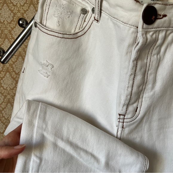 One Teaspoon White Trucker Jeans Mid Rise - Picture 6 of 9